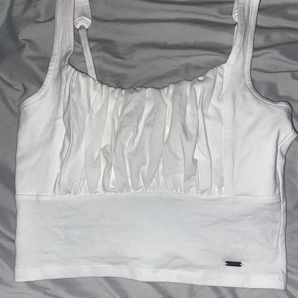 White Hollister crop tank top